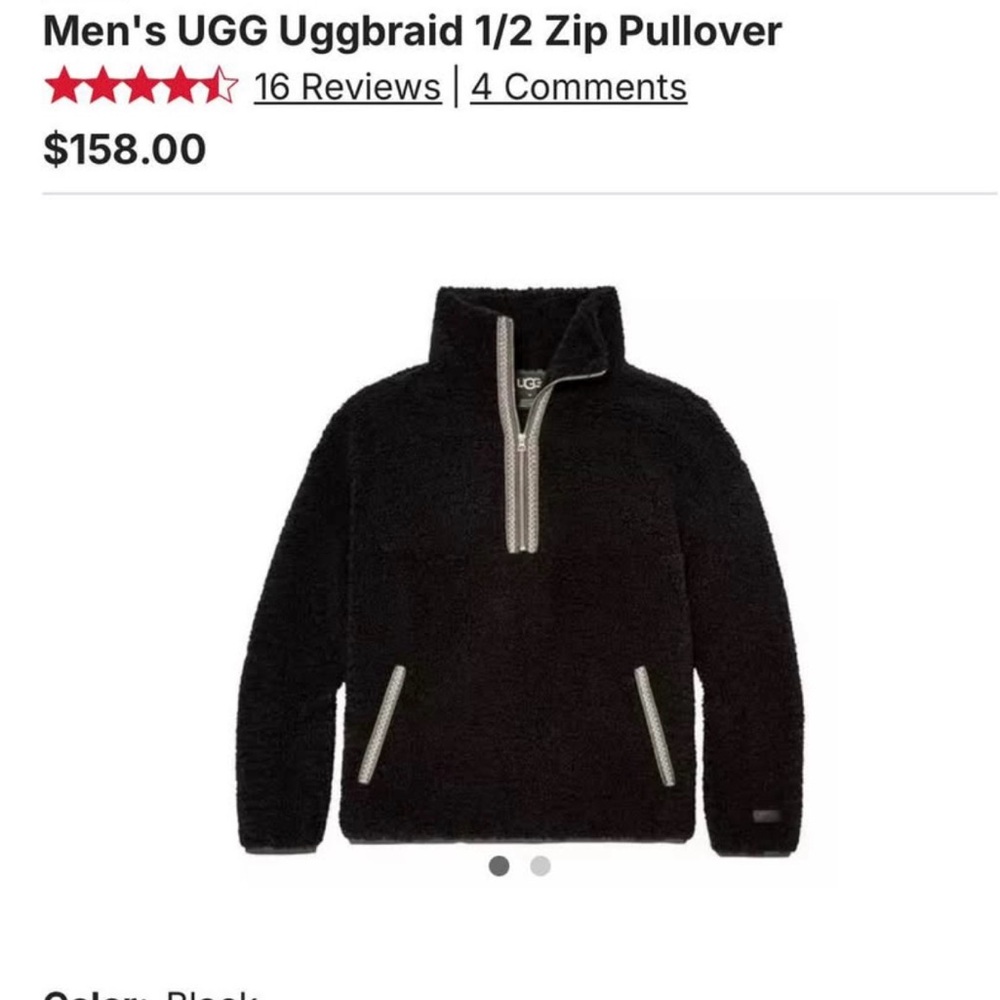 UGG Zip Up Black Sweater